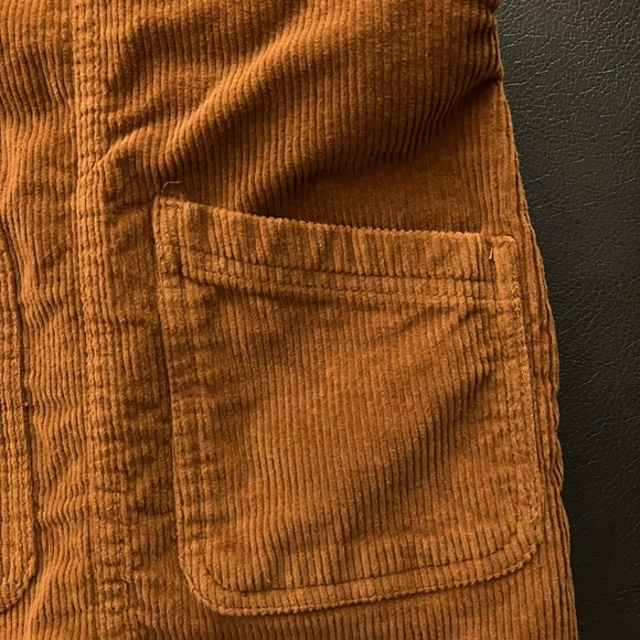 2/$25 Joe Fresh Rust/Brown Adjustable Strap Corduroy Skirt Romper With Pockets - Picture 4 of 6